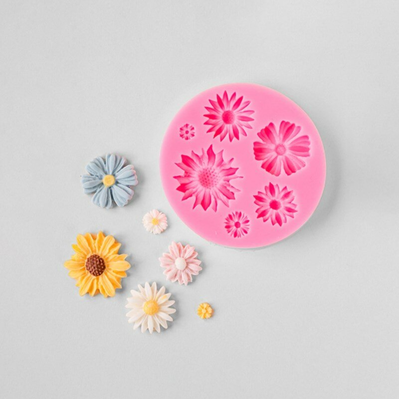 Various flower daisies silicone mold cake decoration fondant chocolate pastry candy accessories Dessert table decoration kitchen