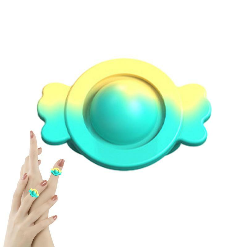 Cincin silikon jari mainan sensorik jari warna-warni cincin silikon mainan sensorik jari gelisah tangan cincin silikon untuk anak-anak mainan anak-anak