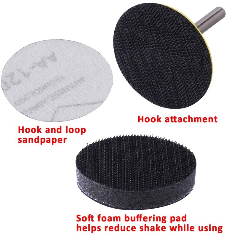 Almohadilla de interfaz de esponja suave, placa de respaldo para lijadora, pulido, disco de lijado, gancho y bucle, 5 piezas, 2/3 pulgadas
