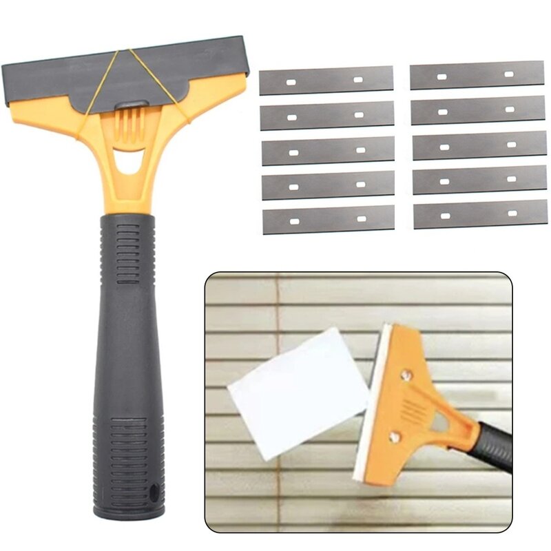 Portable Cleaning Shovel Cutter For Glass Floor Tiles Scraper With 10pcs Blades Glass Ceramic Hob Scraper Cleaner Remover Home