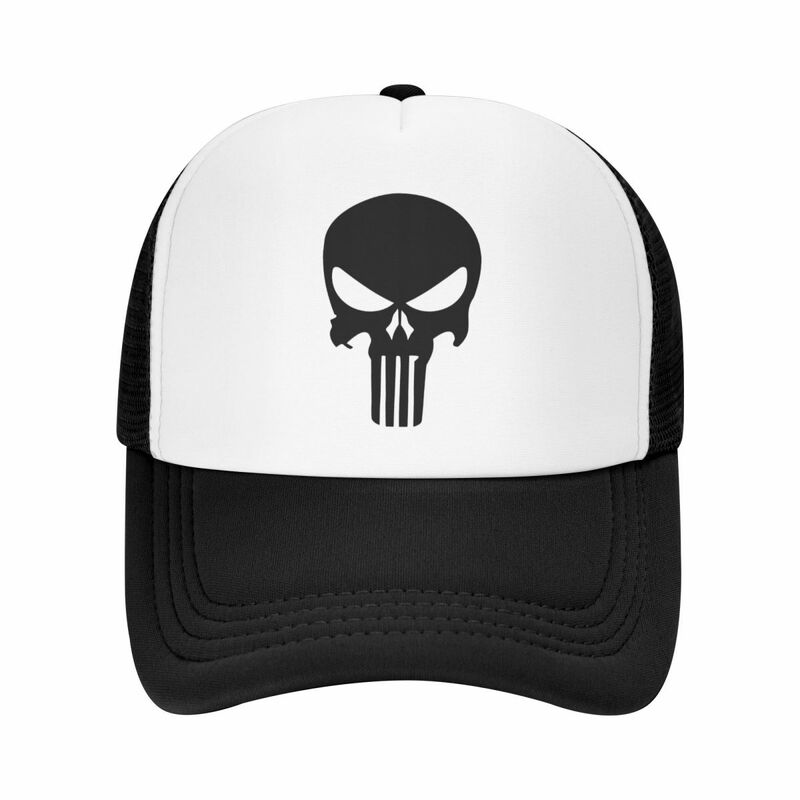 Custom Classic Punisher Skeleton Skull Baseball Cap Women Men Breathable Trucker Hat Performance