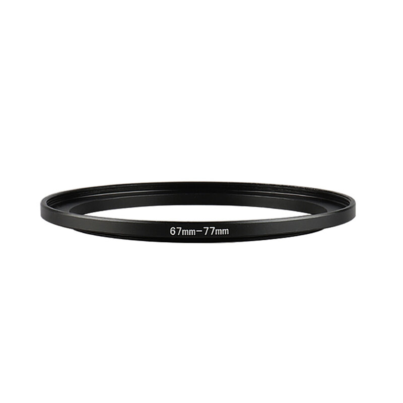 Anello filtro Step-Up nero in alluminio 67mm-77mm 67-77mm adattatore per obiettivo adattatore filtro da 67 a 77 per obiettivo fotocamera Canon Nikon Sony DSLR