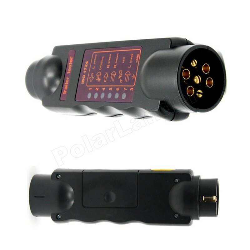 Polarlander Car Plug and Socket Tester Tester per rimorchio con 7 indicatori LED strumento diagnostico per auto 12V 7 Pin accessori per auto