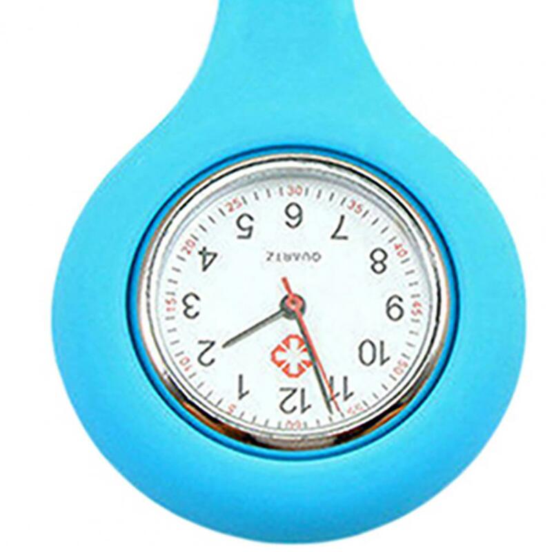 Zegarek pielęgniarski kieszonkowy przenośny do zegarków silikonowy zegarek z mechanizmem kwarcowym broszka Fob do domu Mini zegarek pielęgniarka przypinany zegarek