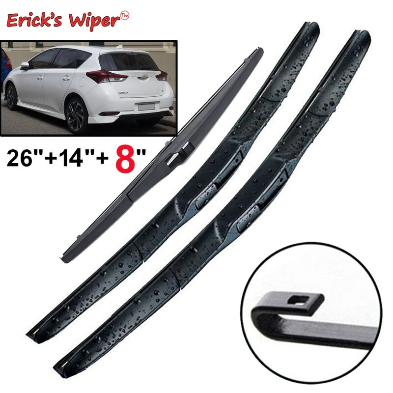 Erick's Wiper Front & Rear Wiper Blades Set For Toyota Auris 2 Hatchback 2013 - 2018 Windshield Windscreen Window 26"+14"+8"