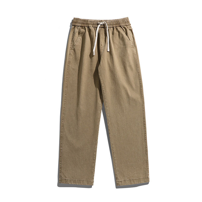 Męskie spodnie na co dzień jesienno-zimowe bawełniane spodnie męskie w stylu Korea elastyczna talia proste spodnie dżinsowe dla mężczyzn Streetwear MY995