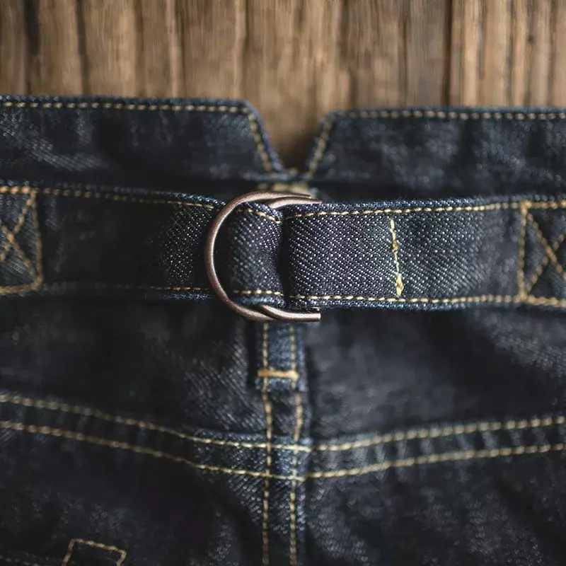 Maden Jeans Denim da uomo classici Jeans Vintage dritti scuri cimosa pantaloni da 14 once di qualità per pantaloni Amekaji Slim Fit femminili