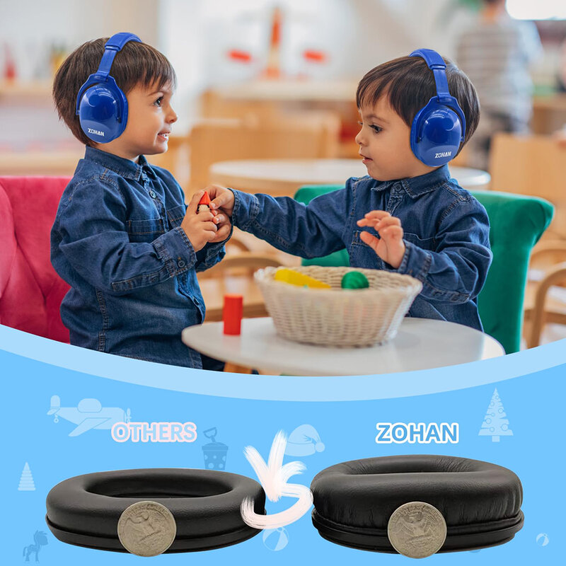 ZOHAN Kids Earmuffs Safety Noise Reduction Ear Defenders Earmuff For Autism Children Hearing Sensory Issues Protective Earmuff