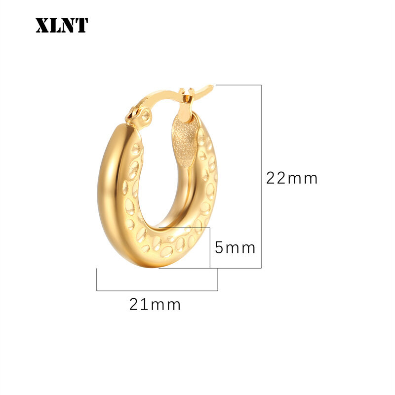 XLNT argento oro cerchio liscio a forma di U grandi orecchini a cerchio per le donne gioielli di fidanzamento di nozze