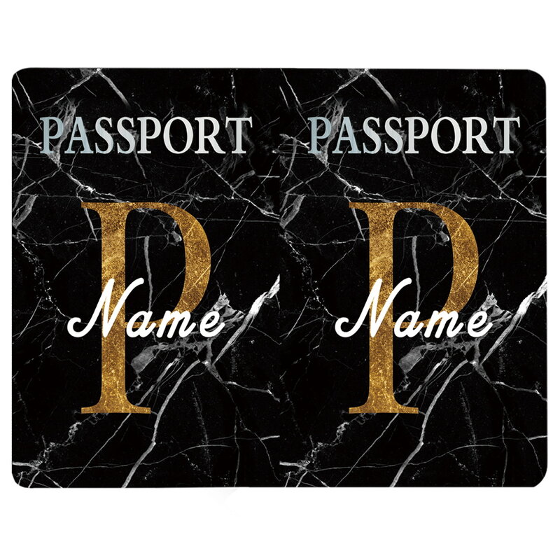 Passport Cover Customize Free Name Women Men Travel Wedding Portable Bank Card Holder Passport Sleeve Letter Print Fashion Gift