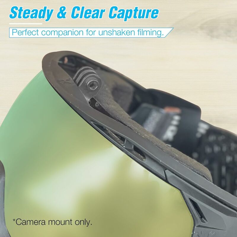 Goggle Camera Mount para Paintball Goggles, durável, filmagem dinâmica, Face Shield