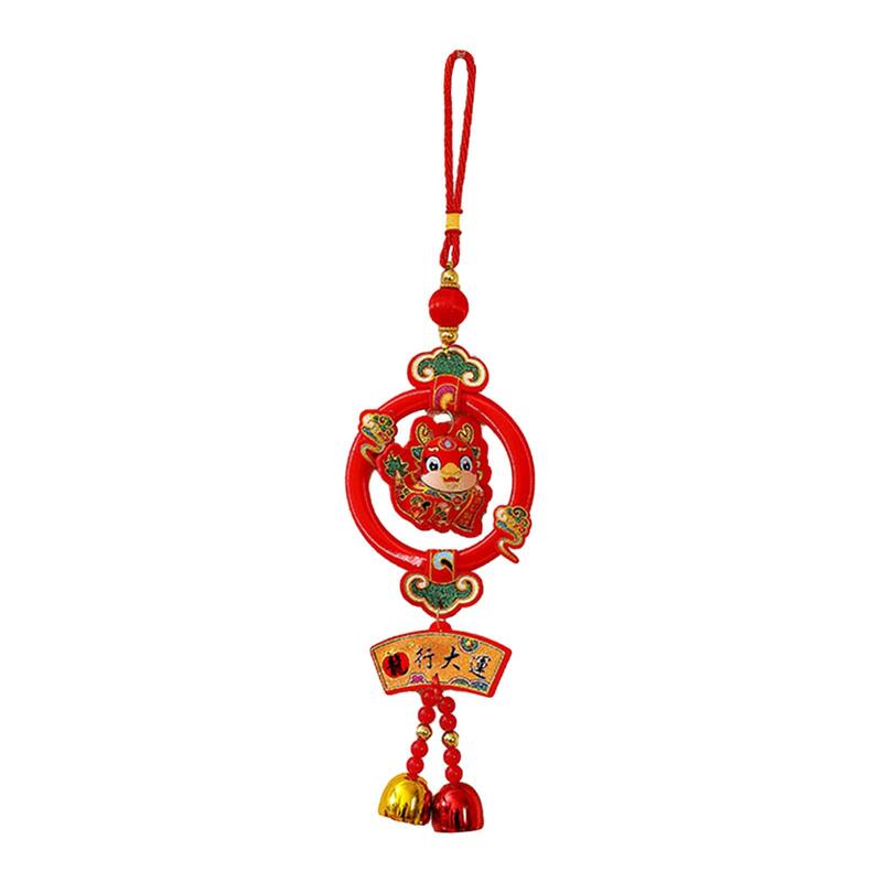Decoração Pendurada de Ano Novo Chinês com Sino, Feliz Ano Novo, Ano Lunar, Pingente Vermelho para Porta, Sala de Estar, Parede de Férias, Festa