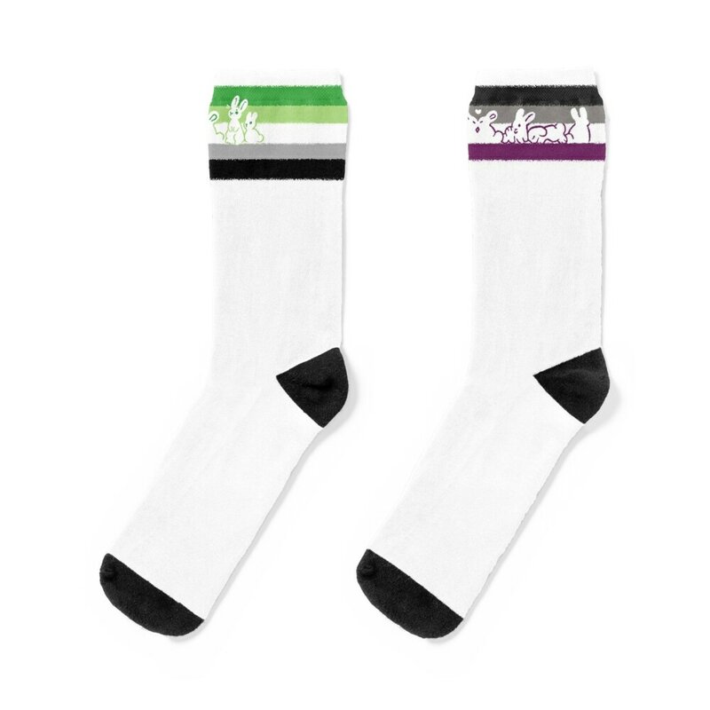 Aro Ace Pride Rabbits Socks socks winter soccer anti-slip socks Children's socks christmas stocking Socks For Men Women's