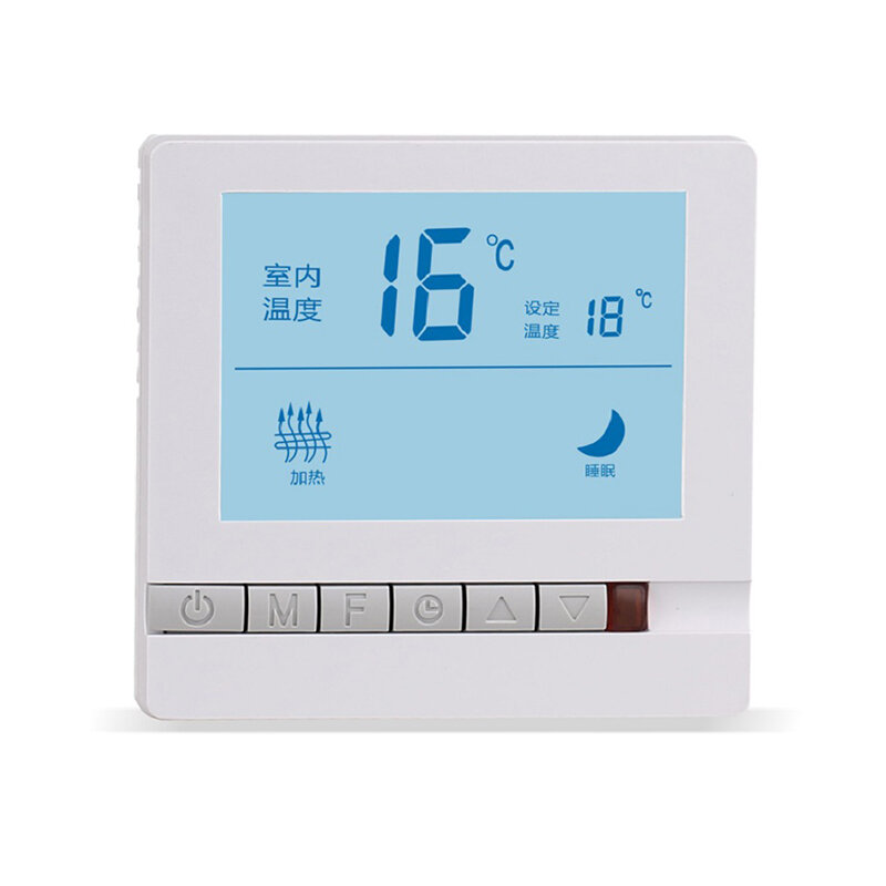 Termostato de pantalla LCD para aire acondicionado, termostato de ventilador, termorregulador de temperatura, panel de interruptor de termómetro de control inteligente