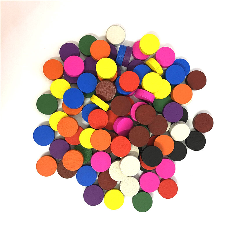 100 pezzi diametro 15*5MM pezzi di gioco pedone in legno scacchi colorati per gettoni gioco da tavolo/giochi educativi accessori