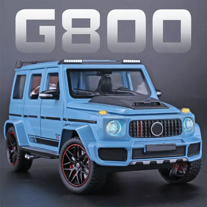 1:24 Mercedes Benz Brabus G800 Off Road SUV Model Car Diecast Toy Vehicle Collection Sound & Light Miniature Car Toys For Kids