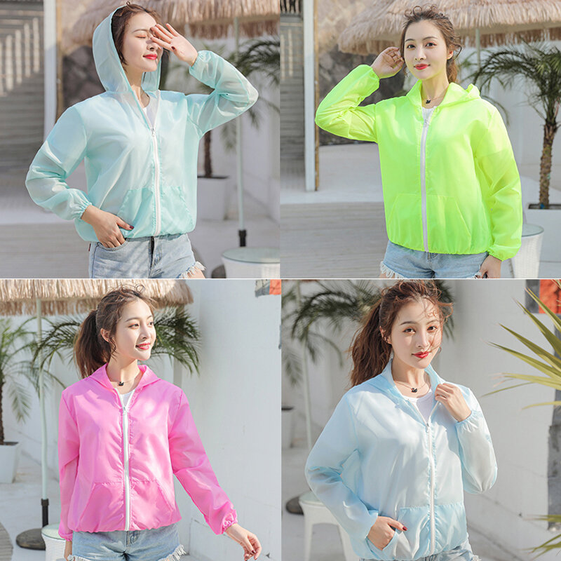 Jaket wanita pelindung matahari anti UV, jaket pelindung matahari, jaket anti UV, jaket olahraga cepat kering, baju penahan angin bersepeda, baju tabir surya, musim panas