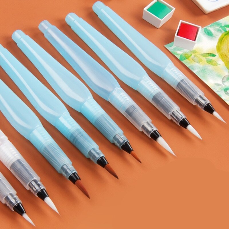 Y1UB ปากกาพู่กันสีน้ำ, พู่กันสีน้ำสำหรับการวาดภาพ DIY พู่กันสีน้ำปากกาปลายแหลม Aqua Brush รีฟิล