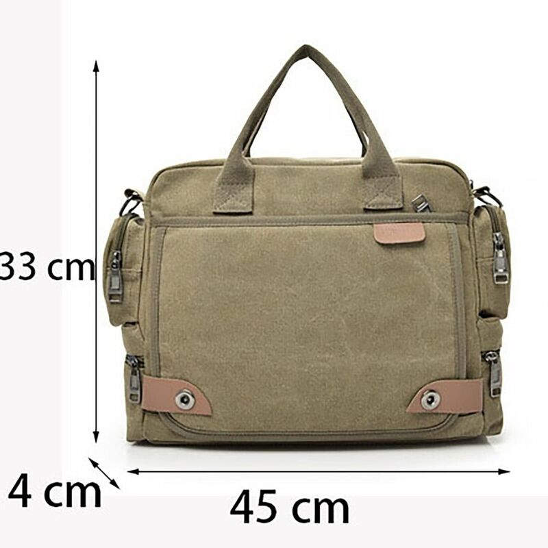 Wear Resisting Briefcase Multi-function Water Resistant Canvas Handbag Large Capacity Messenger Bags Men