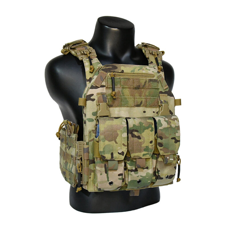 Quick Release Tactical Vest 1000D Nylon Durable Tactico Multi-Cam Tactical Vest Plate Carrier Protective Vest for Military