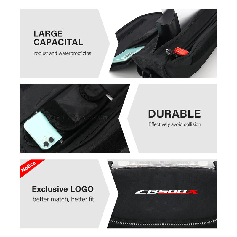 Bolsa de almacenamiento impermeable para manillar de motocicleta, bolsa de herramientas de viaje para Honda CB500X, CB500F, CB125F, CB 500 X F