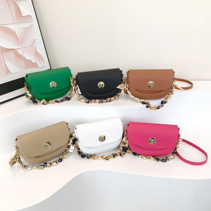 Retro Fashion Chain Bag Women's 2024 New Trend Candy Color Crossbody Bags with Versatile Texture Handbag Hot Selling Items
