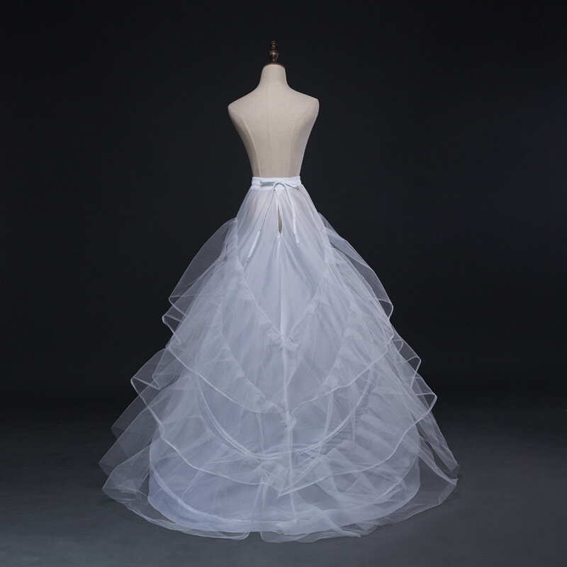 オーガンザのウェディングドレス,クリノリン,大きなスカート,無痛,花嫁のチュチュ,2つの円,スカートをサポート