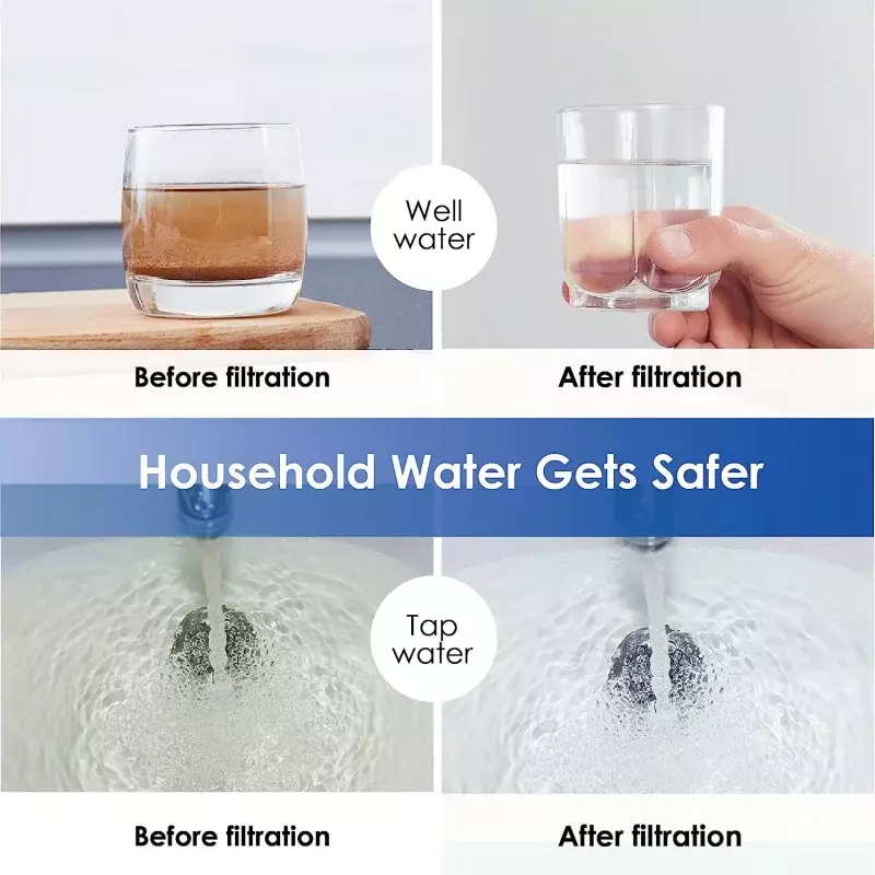 Sistema de agua de gota de agua para toda la casa, Reduce el hierro y el manganeso, con filtros de carbono y sedimentos, filtración de 5 etapas, Re