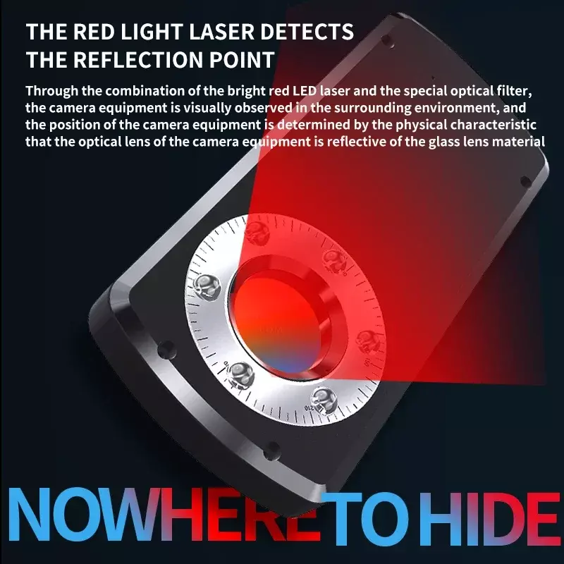 Detektor kamera tersembunyi Anti mata-mata, kamera pencari nirkabel GPS inframerah sinyal pemburu profesional perangkat perlindungan keamanan