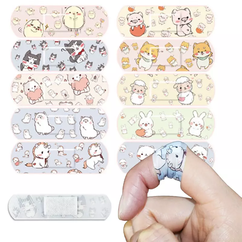120 pz/lotto Kawaii Cartoon Water Resistant Band Aid bende in gesso autoadesive traspiranti patch pied plast per bambini