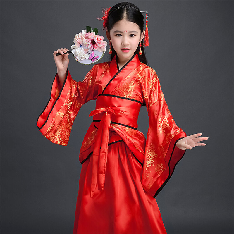 Costume chinois des Prairies pour enfants, robe Hanfu pour enfants, vêtements traditionnels pour filles, performance de danse folklorique, sept nickel ations