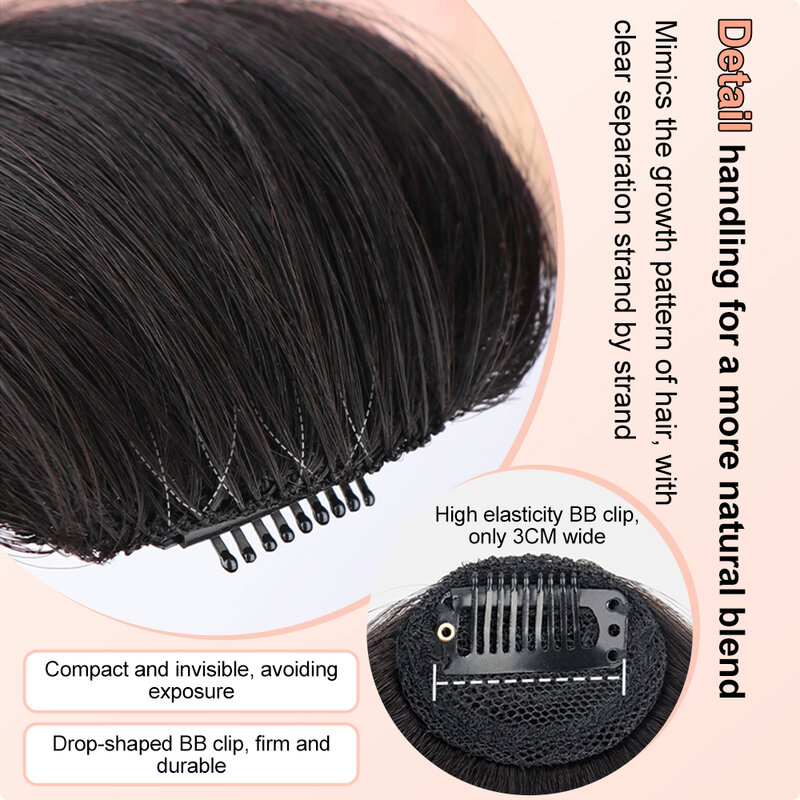 Clip en flequillo humano Real para mujer, extensiones de cabello, postizos de flequillo Natural falso, uso diario