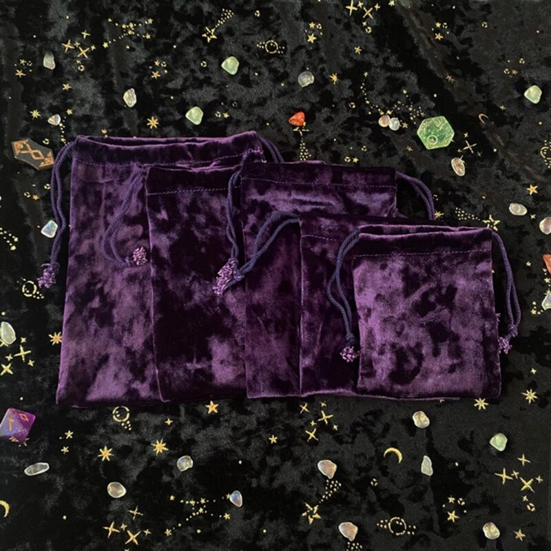 Бархатная сумка для Таро на шнурке, ювелирные изделия, мешочки с рунами, сумка для хранения кубиков, вечерние сумки