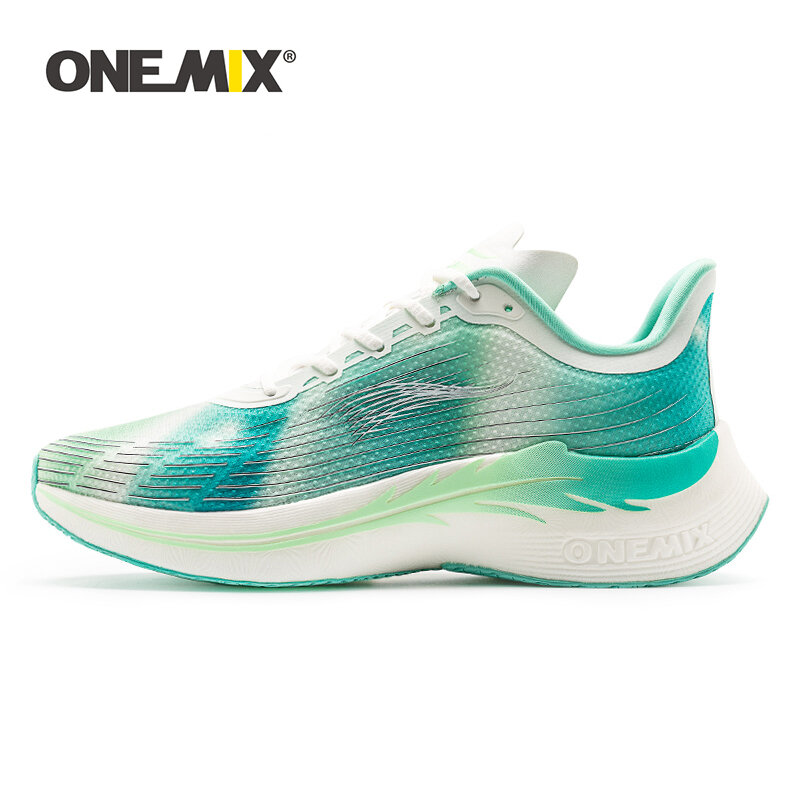 Onemix tênis de fitness respirável tênis de corrida de carbono versátil casual macio nova tendência caminhada ao ar livre das senhoras