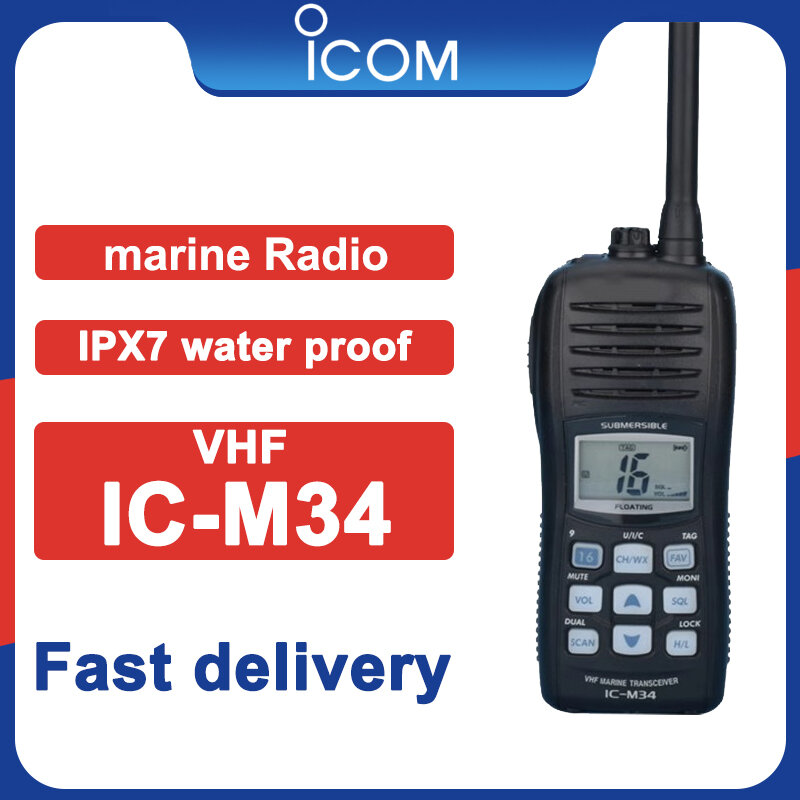 ICOM IC-M34 Two Way Radio Walkie Talkie Unlimited Range Handheld Marine