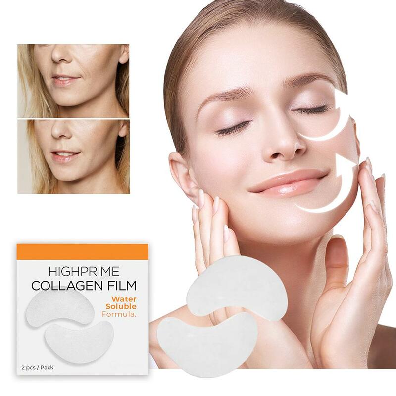 Película Soluble en colágeno para el cuidado de la piel de los ojos, 4 piezas, ácido hialurónico, reparación de ojeras, mascarilla reafirmante hidratante