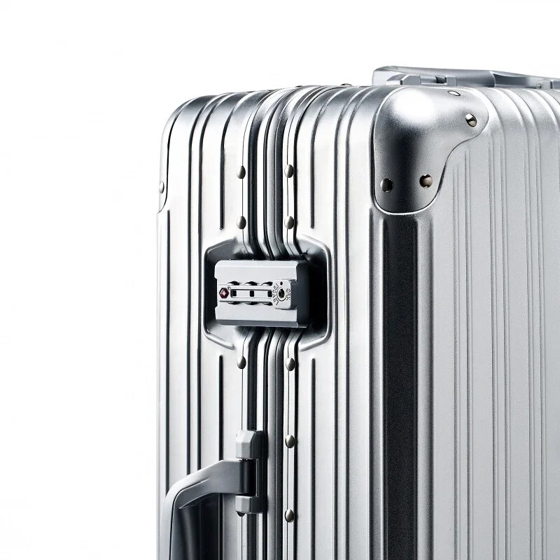 100% cały aluminiowo magnezowy walizka podróżna 20 "26" 30 "metalowy wózek z hasłem do przenoszenia torby podróżnej torba na bagaż walizki