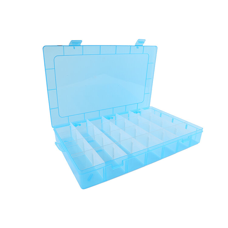 28 kompartemen kisi heterokromatik ornamen plastik kotak penyimpanan manik-manik