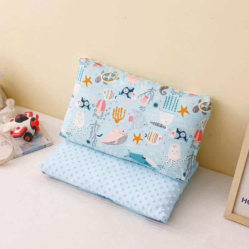 Almohada de algodón de doble cara para niños y niñas, almohada de terciopelo suave y transpirable, extraíble y lavable, 1 unidad