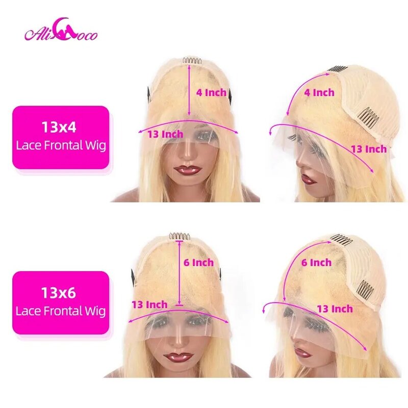 13x4 Highlight Blonde Body Wave Lace Front Wigs Human Hair 180 Density Brown Human Hair Wigs 13X6 Transparent Lace Frontal Wigs