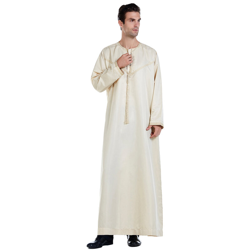 Mężczyźni odzież 2021 moda muzułmańskie Abaya Ramadan Jilbab Khimar arabski sukienka mężczyzna turecki ubrania Kaftan marokański hidżab długa suknia