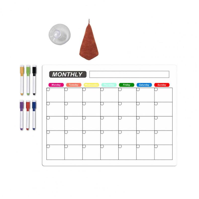 2024 Magnetische Droog Wissen Maandelijkse Kalenderset-Magnetische Whiteboard Wekelijkse Planner En Boodschappenorganizer Voor Keukenkoelkast