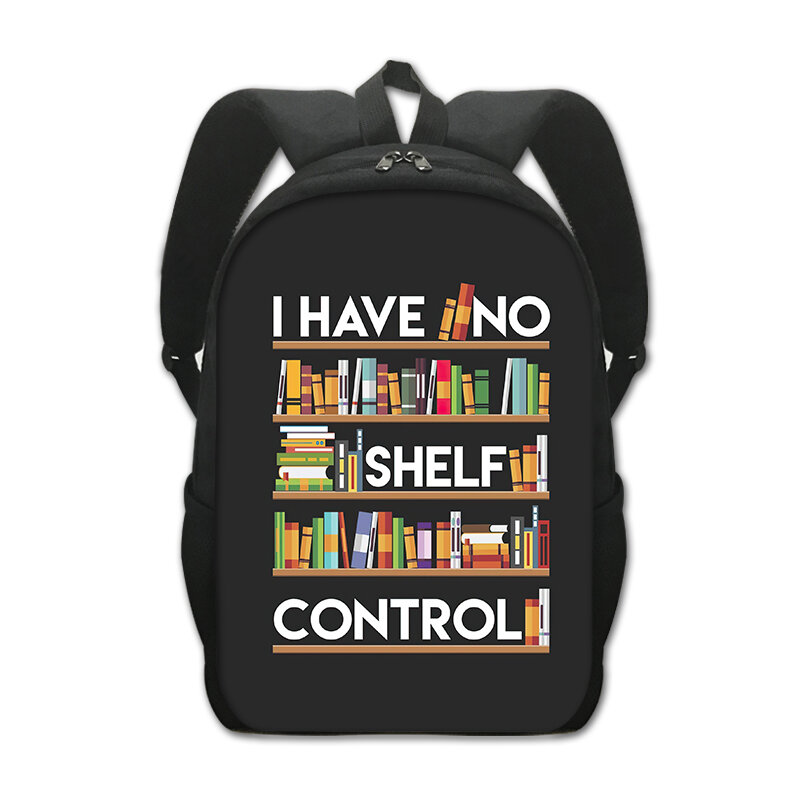 Mochilas impressas para crianças, mochilas escolares, bookbag para viagens, bookbag para estudantes, não tenho controle de prateleira, livros de bibliotecários, presentes para homens e mulheres