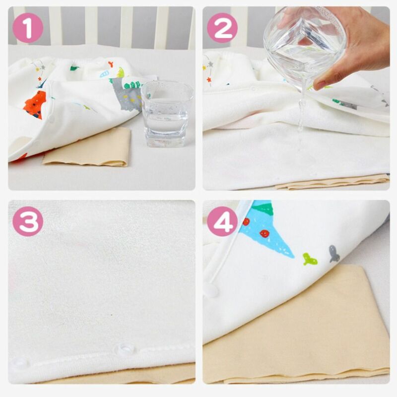 Falda de pañales para bebé, pantalones de orina impermeables, tela de algodón puro, lavable, antihumectante, entrenamiento de orinal para cama