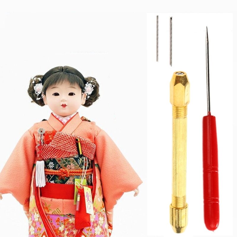 Artesanal de cabelo da boneca re-raiz ferramenta de agulha de cabelo/titular ferramenta para meninas fingir jogar role play ball joint bonecas reparação