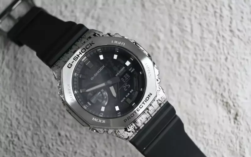 G-SHOCK-Camouflage Watch for Men, Waterproof Quartz Watches, Luxury Brand, Sports Watch, Oil Stain Rock, New, GM-2100GC Series