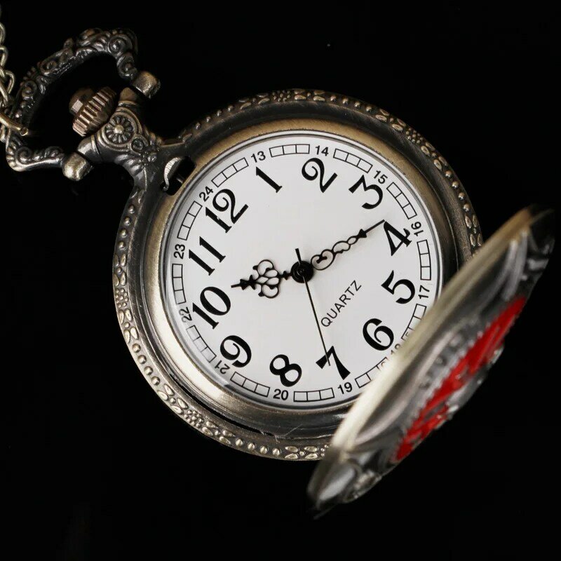 Steampunk – montre de poche à mouvement Quartz Antique, 80cm, pendentif pour grand-père, chaîne, Collection d'art