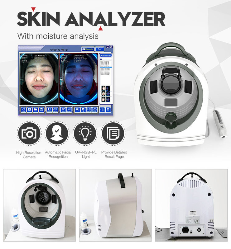 Inteligentne magiczne lustro Visia urządzenie do analizy skóry/analizator składu skóry światło ultrafioletowe 3D analiza pigmentacji trądziku skaner twarzy