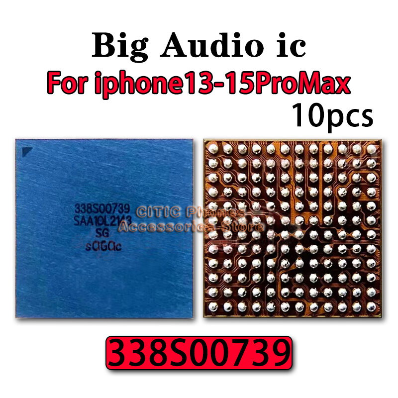 10ชิ้นต้นฉบับ338S00509 338S00739 338S00537 338S00411เสียงขนาดใหญ่สำหรับ iPhone 11 12 13 MINI 14 PLUS 15 PRO MAX TONE CHIP