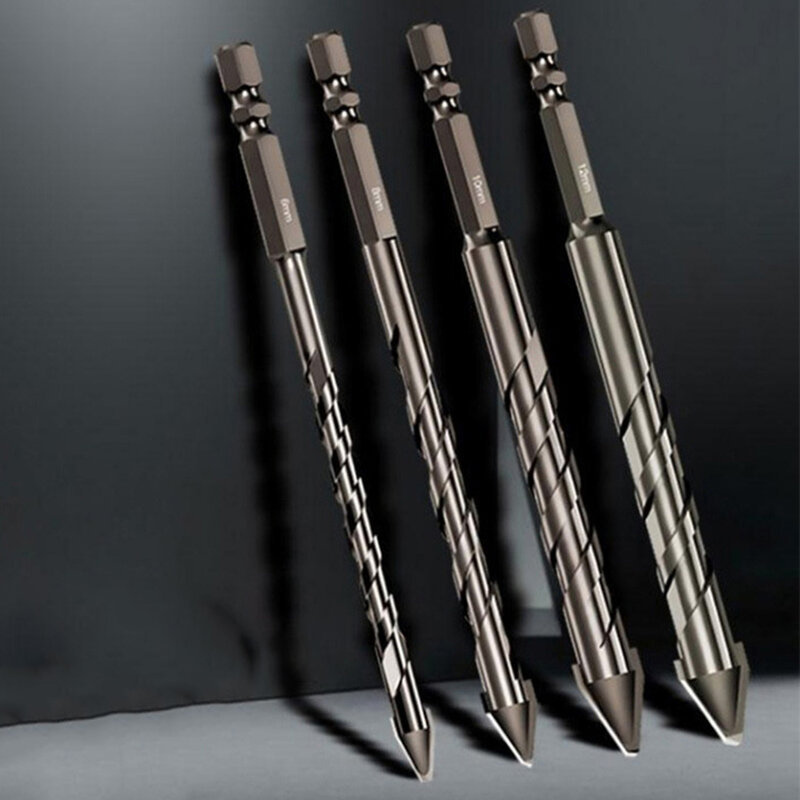 Length Drill Bit Eccentric Glass Tile Extended Eccentric Drill Bit Spiral Chip Removal Groove Drill Bit Handle